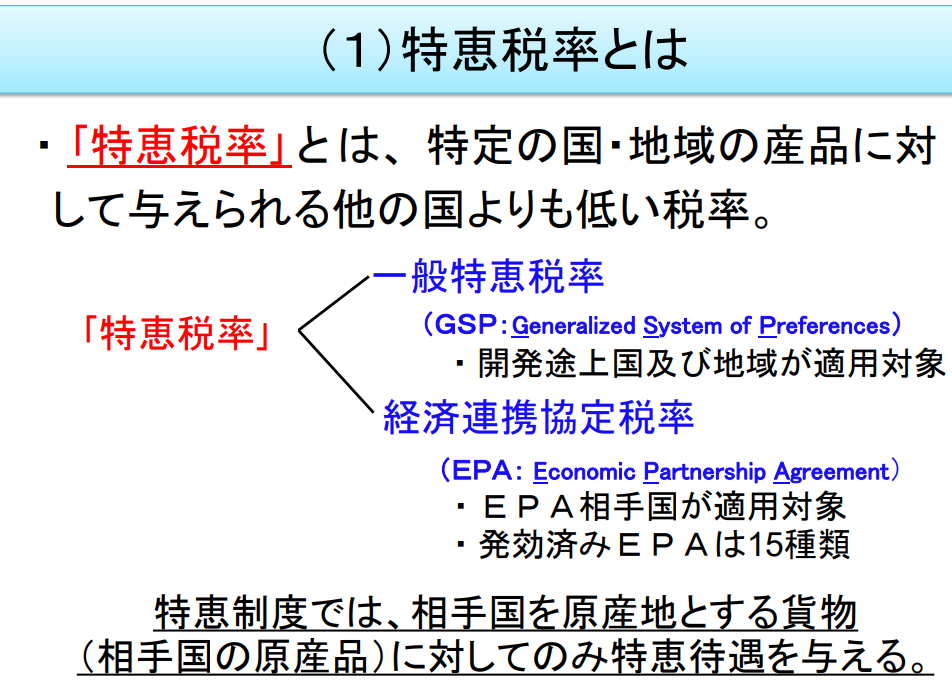 一般特恵関税